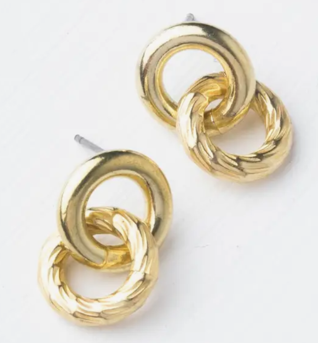 Double Gold Hoop Earrings