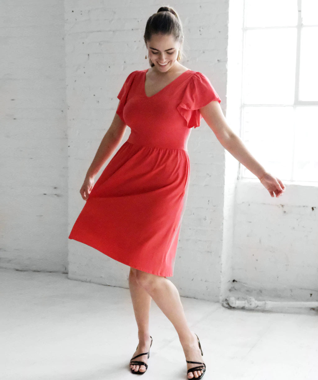 Noela Dress in Cherry Punch