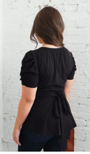 Load image into Gallery viewer, Zahara Peplum Tie Top
