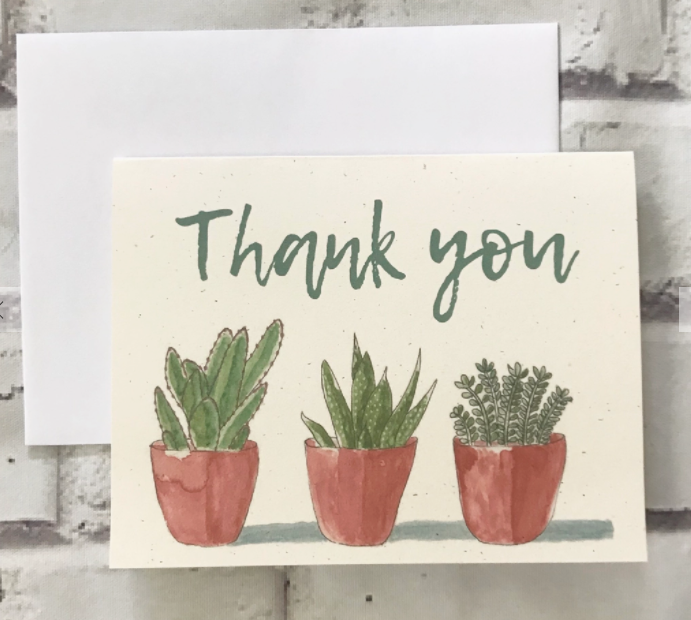 Thank you Succulent Greeting Card