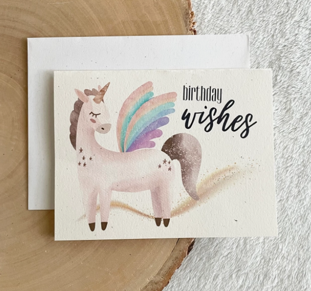 Unicorn Birthday Recycled Material Card